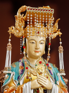 妈祖神像供奉湄洲岛天后海神娘娘