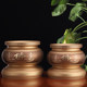 Taiwan all-copper incense burner with vase and fruit plate in front of Buddha