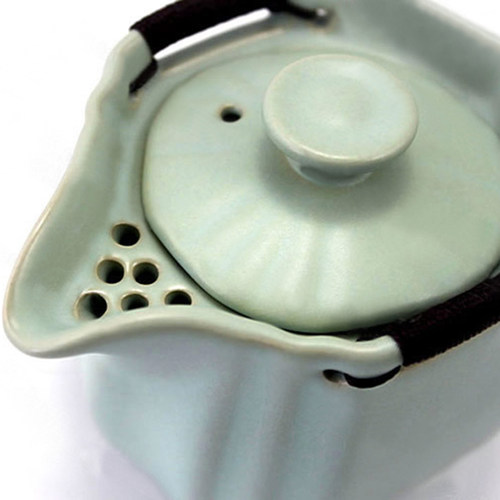 陶立方汝窑茶壶陶瓷茶壶汝瓷双耳壶手抓壶大号盖碗泡茶碗防烫茶壶 - 图1