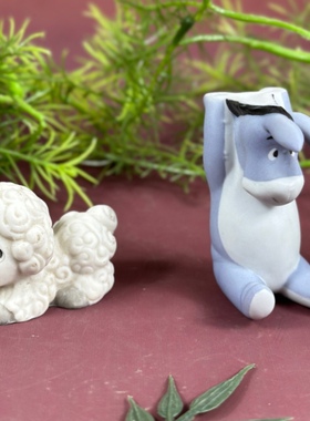 外贸出口陶瓷水滴娃娃配件迪士尼屹耳驴小白羊装饰品摆件儿童礼物