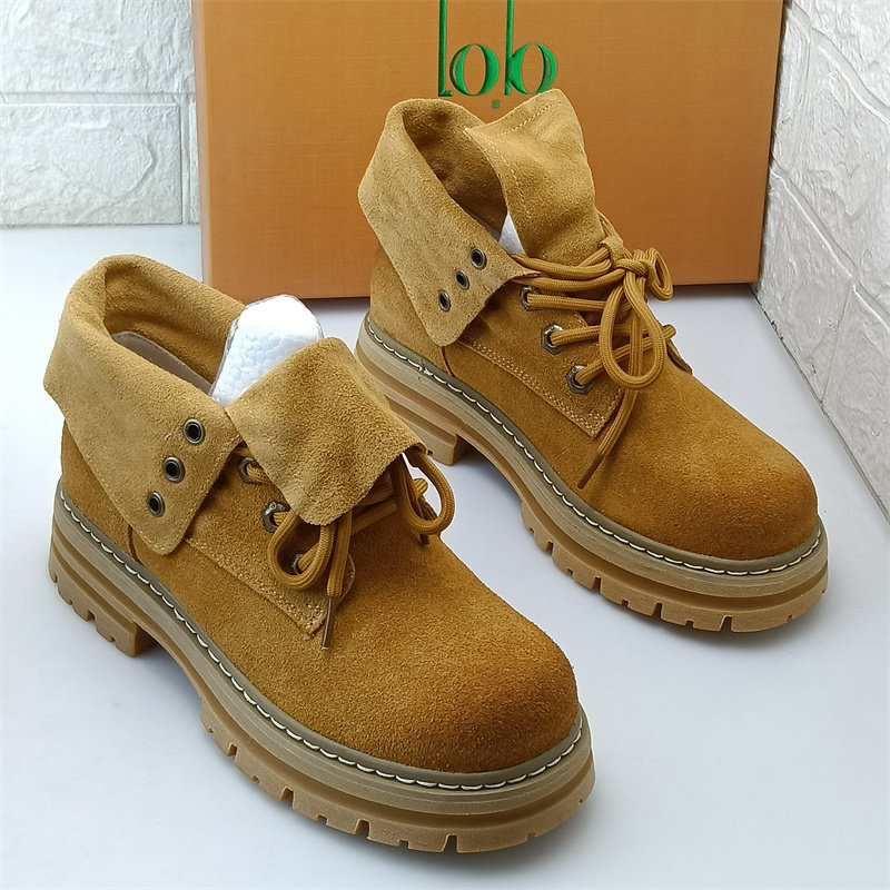 女士真皮牛反绒磨砂皮秋冬季低跟短靴复古圆头马丁靴日常搭配女鞋,淘宝优惠券,粉丝福利购,淘宝优惠卷