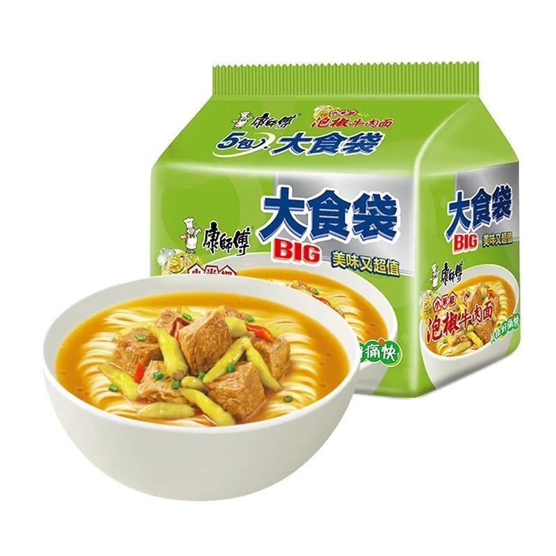 康师傅大食袋泡椒牛肉面整箱装袋big泡面大面饼夜宵加班速食泡面 - 图3