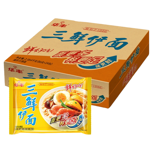 华丰三鲜伊面整箱袋装批发方便面速食食品干脆干吃面条老式泡面 - 图1