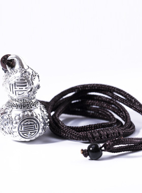 复古福禄葫芦福字小葫芦吊坠男士项链女空心可打开装朱砂复古挂件