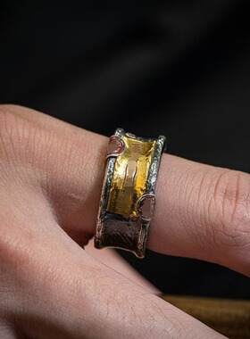 道家文化戒指纳福平安符篆戒指复古中国风本命年小众开口指环护身