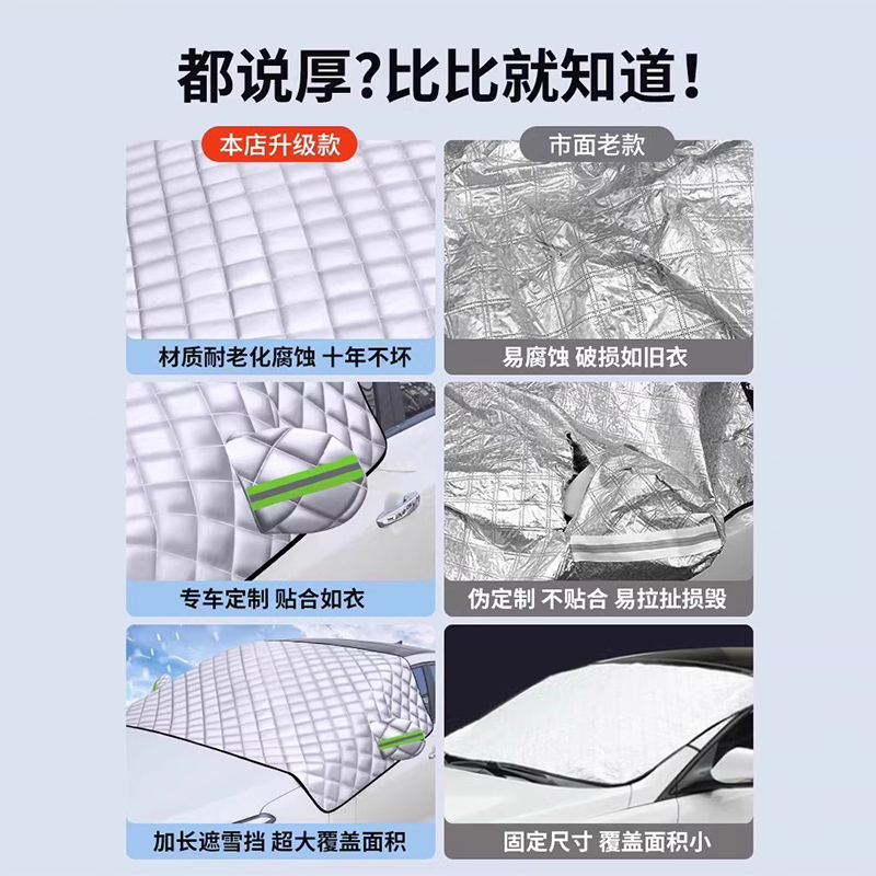 适用于福特汽车前挡风玻璃防晒隔热遮阳挡防冻罩车衣汽车遮雪挡雪 - 图3
