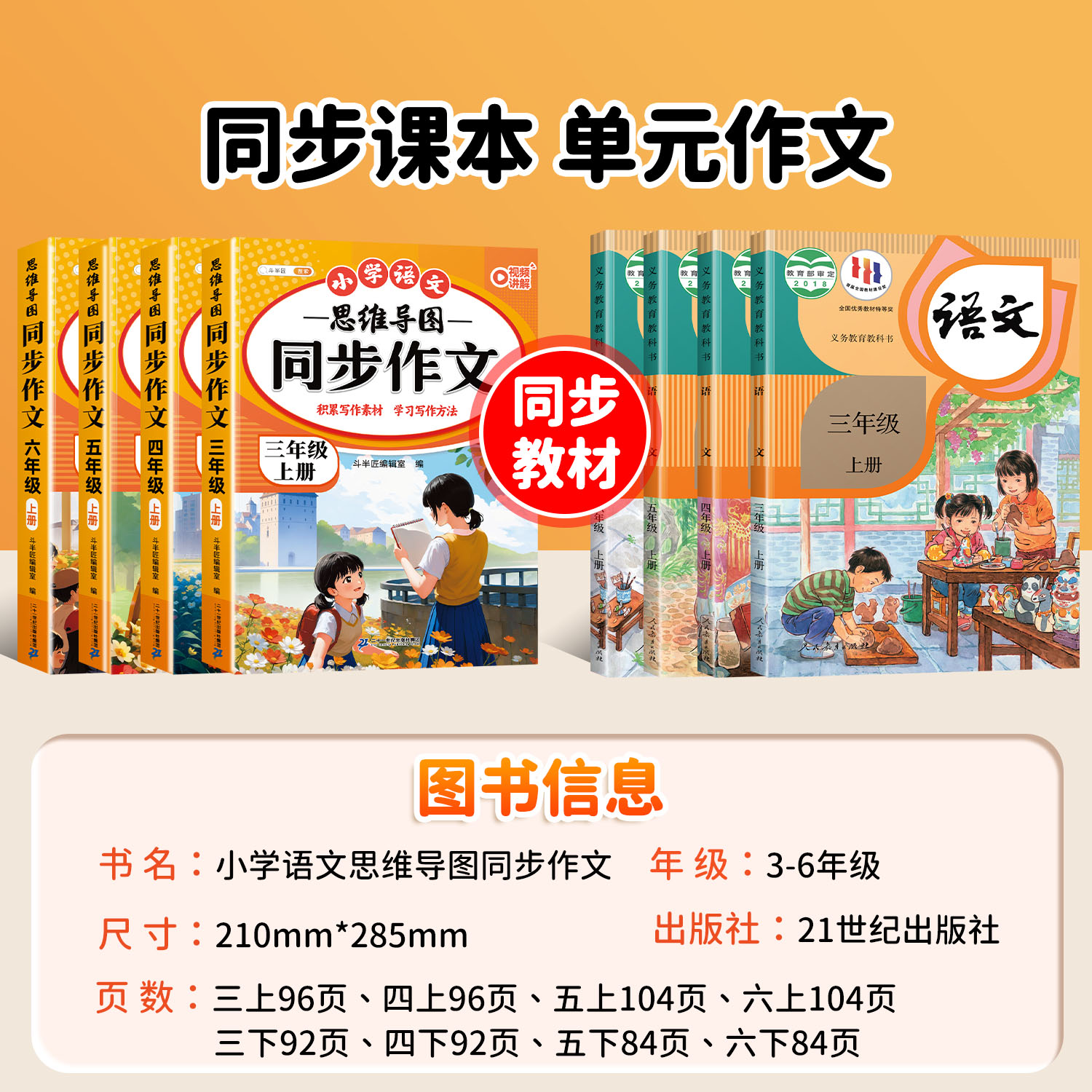 2025新版同步作文三年级上册四年级五年级六年级下册人教版语文同步阅读理解专项训练书小学生仿写思维导图优秀满分素材作文书大全 - 图0