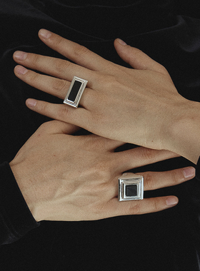 KHEMIA黑玛瑙层叠长戒指