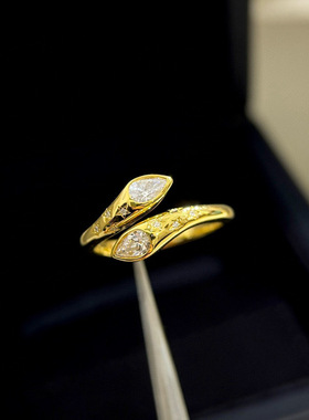 S925银蛇戒指开口指环五角星简约百搭潮酷精工高级感珠宝工艺