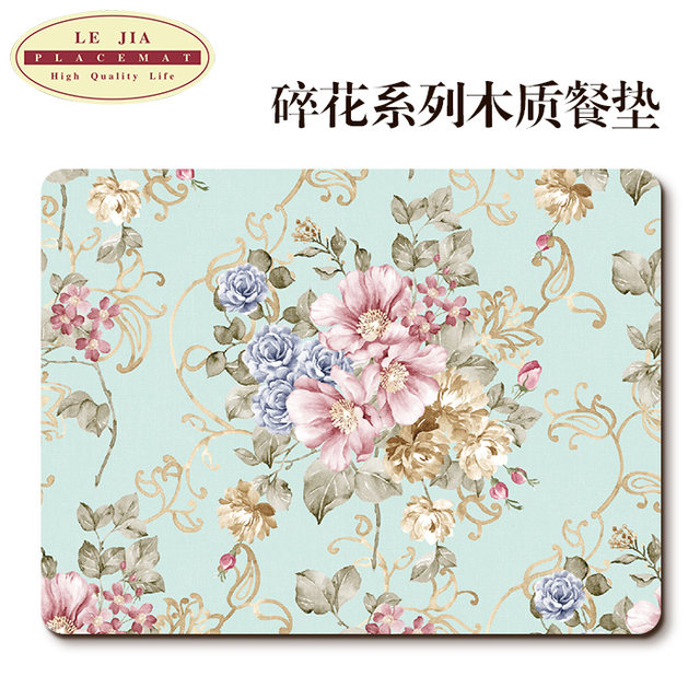 Order note pattern floral western tableware thermal insulation mat