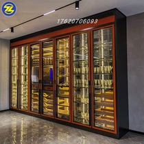 High-end Customized Stainless Steel Thermostatic Wine Cabinet Villa Red Wine Rack Foreign Wine Cellar Decoration Cigar Hengwet Glass Red Wine Cabinet