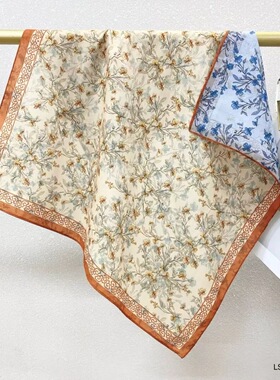 绿色波点双面双色方巾秋冬新款丝毛气质围巾百搭高级护颈领巾洋气