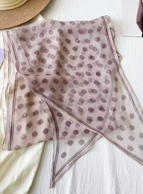 蓝色波点春夏优雅女士防晒披肩