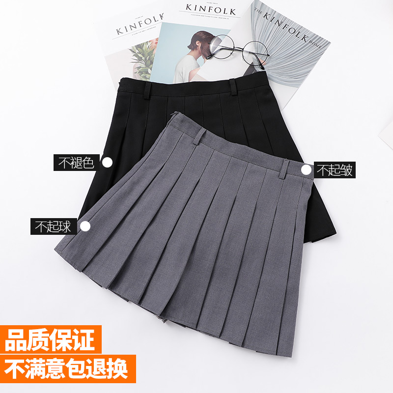 mlisland服饰旗舰店灰色百褶裙短裙女高腰新款百搭a字小短裙子春夏蓬蓬半身裙裤3
