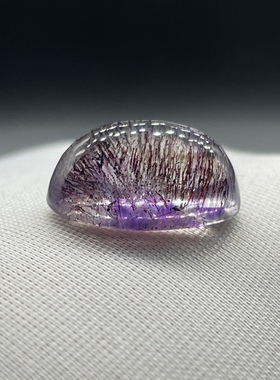 超七水晶戒指面 天然紫水晶紫发晶水晶宝石 晶体干净一物一图礼物