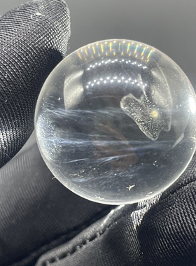 天使的羽毛 天然白水晶蓝针转运珠吊坠球摆件把玩 一物一图男女款
