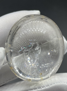 天然白水晶水胆泡纹路干净象形意境水晶饰品吊坠裸石男女款宝石