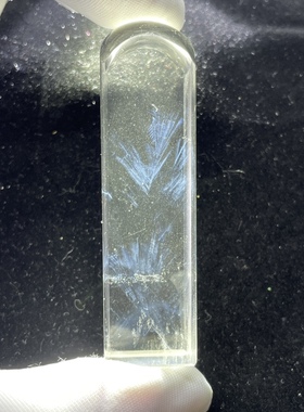 天使的羽毛 天然白水晶蓝针印章 晶体干净男女款饰品挂件一物一图