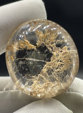 天然白水晶黄泥吊坠裸石 意象水晶饰品 一物一图男女款水晶宝石