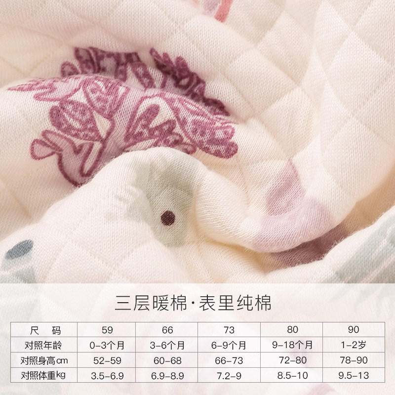 新生秋装宝宝连体衣服加厚夹棉爬服 巴布乐园连身衣/爬服/哈衣