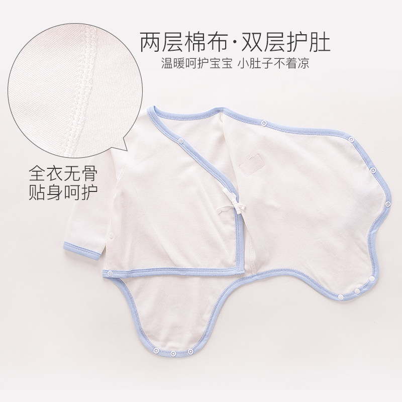 夏季纯棉新生儿冬长袖三角哈包屁衣 巴布乐园连身衣/爬服/哈衣
