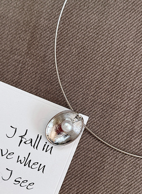 Meuri贝壳造型925纯银项链