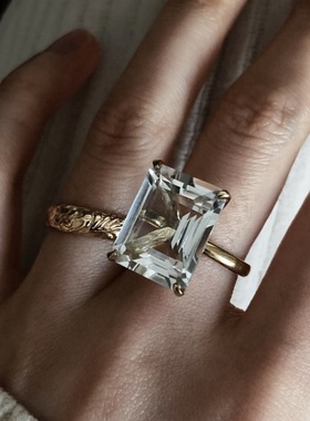 纯银方糖镶钻戒指女日常百搭小众设计轻奢高级感气质大气女款女士