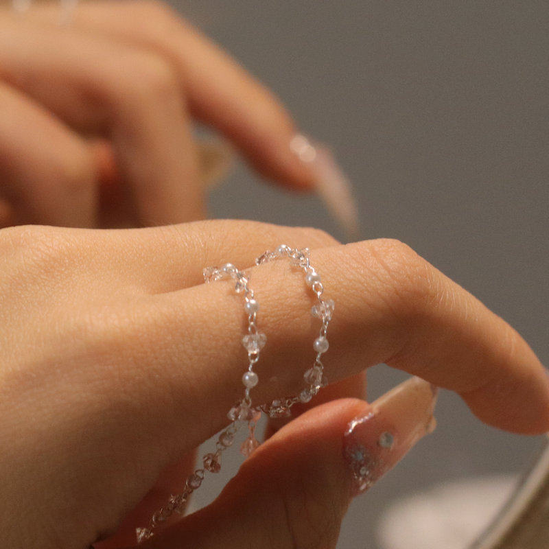 2mm银色珍珠切角水晶链 精致手工链条 diy手工流苏饰品材料配件,淘宝优惠券,粉丝福利购,淘宝优惠卷