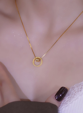 2026新款爆款小蛮腰圆圈钛钢项链女轻奢高级感锁骨链春夏百搭颈链