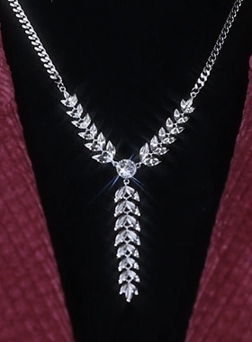 2026年新款潮百搭麦穗项链女小众设计感毛衣链网红衣服挂件配饰品