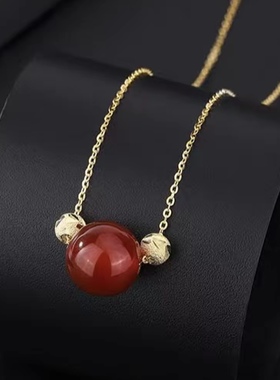 2026年新款潮相思红豆钛钢项链女轻奢小众百搭春夏锁骨链个性颈链