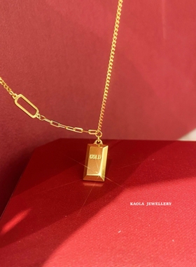 18K金ING系列暴富小金条项链