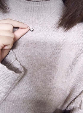 香港银豆豆项链女爱心18.K玫瑰金招财豆锁骨链小金豆吊坠网红简约