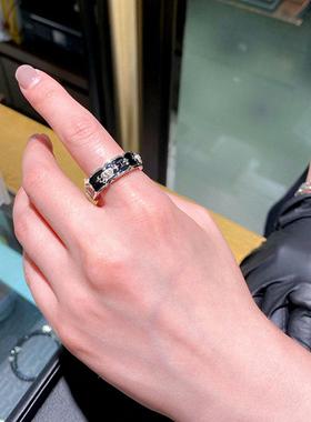 18K金JD皇冠戒指女纯银镀黄金色