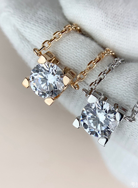 18K金牛角项链一克拉单钻