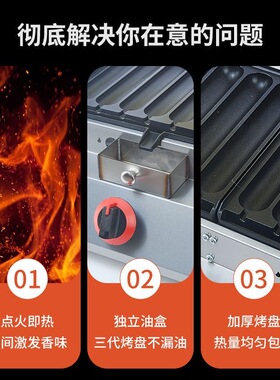 新款商用燃气黄金脆皮烤肠机夜市摆摊神器网红淀粉肠炉热狗香肠机