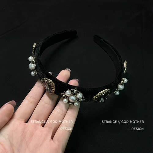 Ретро ободок для девочек, шпильки для волос, французский ретро стиль, с драгоценным камнем, легкий роскошный стиль