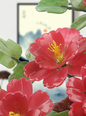 玉石洛阳盆栽酒柜中式风工艺品