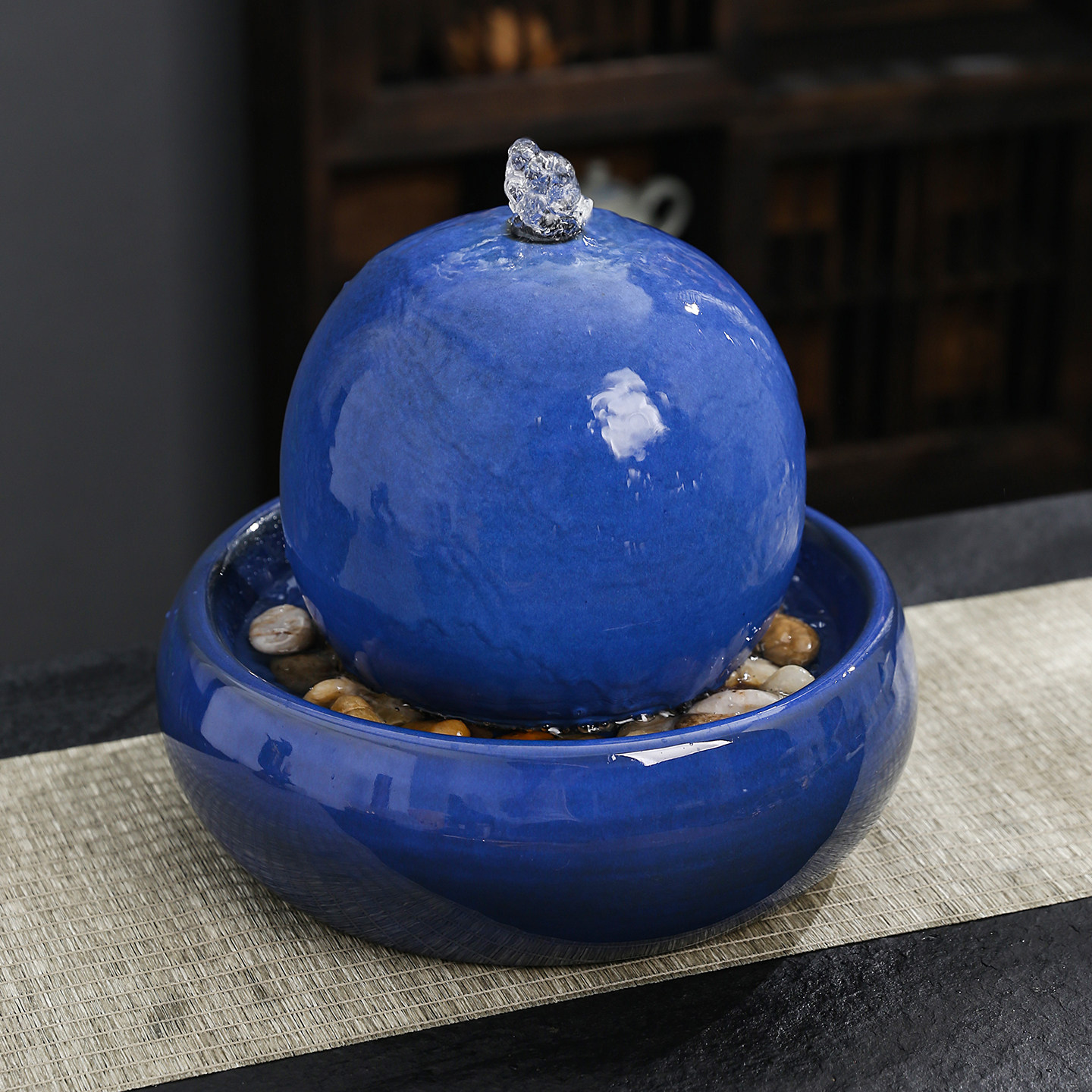 欧式陶瓷流水喷泉加湿器摆件家居客厅桌面办公室创意工艺摆设招财,淘宝优惠券,粉丝福利购,淘宝优惠卷