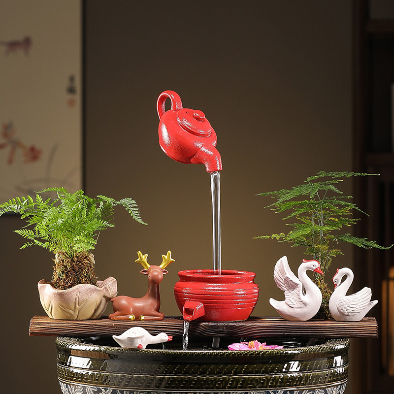 生态缸陶瓷悬壶流水罐庭院鱼缸造景装饰家居山水怡情流水摆件家居,淘宝优惠券,粉丝福利购,淘宝优惠卷