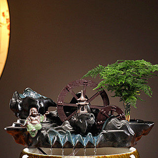 陶瓷自动循环水石槽小鱼缸流水增氧过滤器摆件搭配鱼缸家用造景,淘宝优惠券,粉丝福利购,淘宝优惠卷