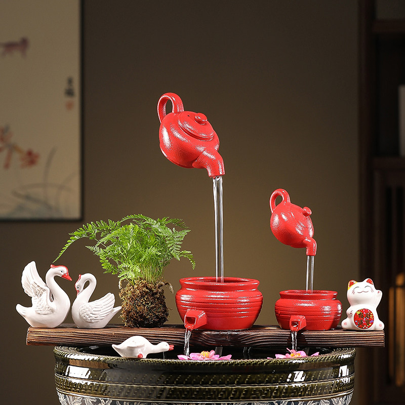 生态缸陶瓷悬壶流水罐庭院鱼缸造景装饰家居山水怡情流水摆件家居,淘宝优惠券,粉丝福利购,淘宝优惠卷