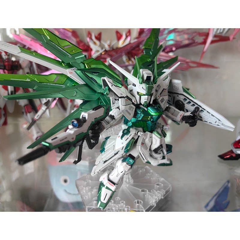 现货 万代 MG MGSD 强袭自由高达 Q版 翠绿配色 自由 拼装模型