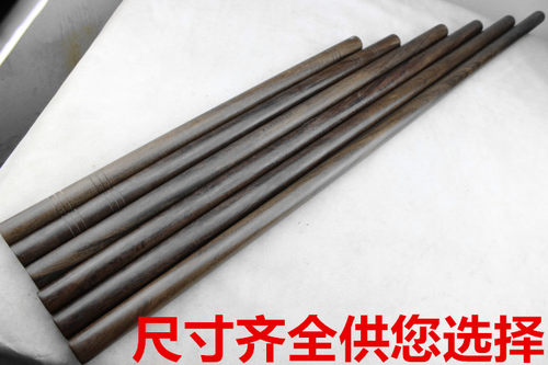 黑檀木短棍实木棍乌木武术长棍太极鞭杆魔杖汽车防身武器红木木棒 - 图0