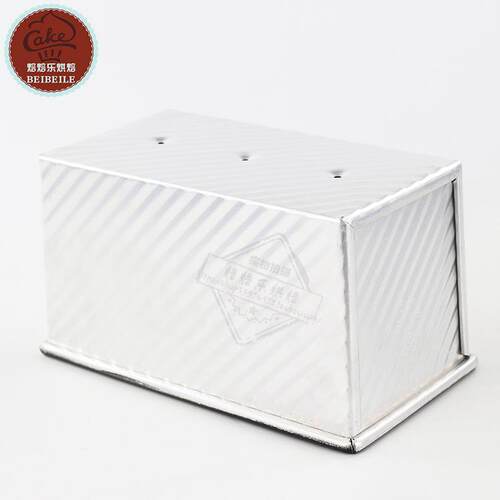 烘焙器具三能不粘土司面包模具450g金色黑色波纹不沾吐司盒sn2052 - 图3