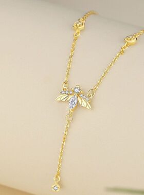 蝴蝶纯银925项链女小众设计轻链