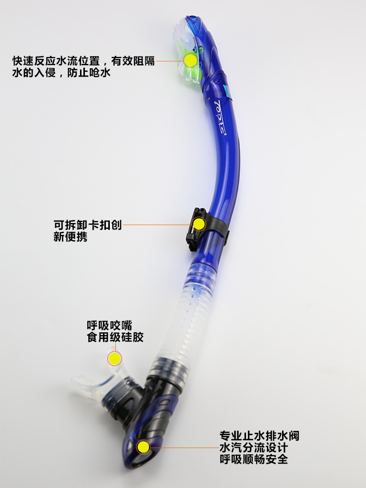 TOPIS浮潜套装全干式呼吸管成人近视潜水镜防雾面罩眼镜三宝装备-图3