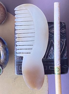 新疆和田玉且末糖白梳子清仓