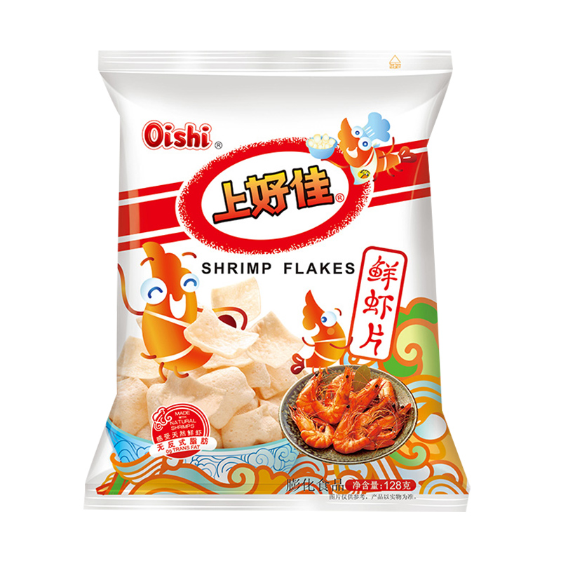 Oishi上好佳鲜虾条鲜虾片咸蛋黄味休闲零食小吃膨化食品