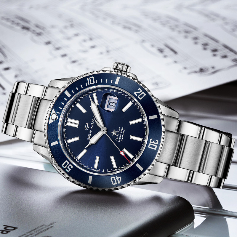 seagull水鬼表男机械表官方潜水表 海鸥表赢时国产腕表